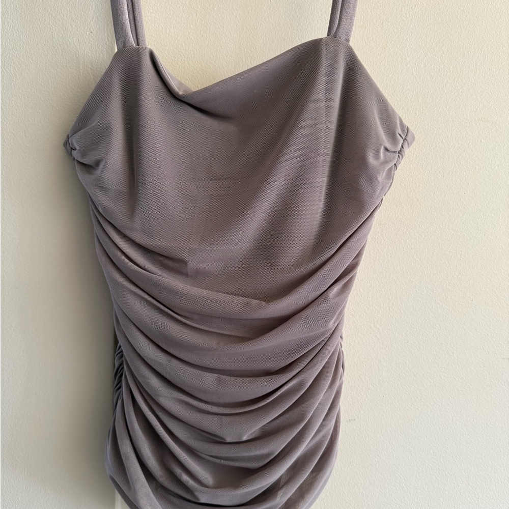 Abercrombie & Fitch Mauve Ruched Bodysuit